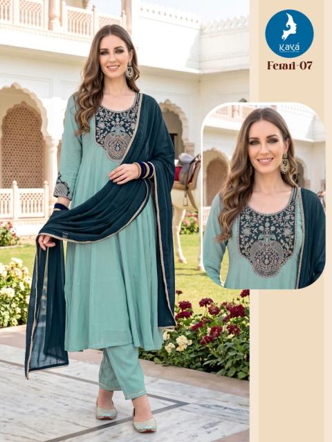 Kaya ferari anarkali 3pcs kurti latest design surat wholesale